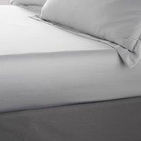 Catherine Lansfield Silky Soft Satin Fitted Sheet Kingsize Silver Grey