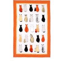 Ulster Weavers Cats In Waiting Tea Towel Orange