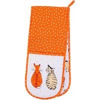 Ulster Weavers Cats In Waiting Double Oven Glove Orange
