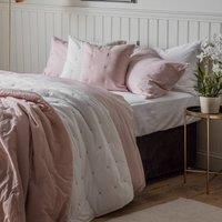 Cotton Stitch 240cm x 260cm Bedspread White Blush