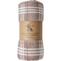 Checkmate Rolled Fleece Throw 140cm x 180cm Taupe