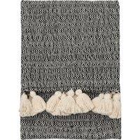 Woven Tassels Throw 130cm x 170cm Black