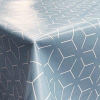 Embossed Geometric PVC Fabric Blue