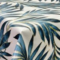 Embossed Palm PVC Fabric Navy