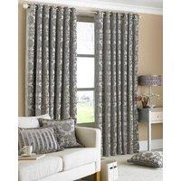 Riva Home Hanover Ready Made Eyelet Curtains Silver
