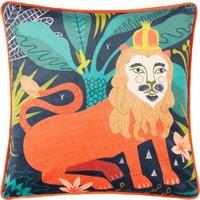 Kate Merritt Lion Illustrated Filled Cushion 43cm x 43cm Multi