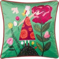 Kate Merritt Flower Girl Illustrated Filled Cushion 43cm x 43cm Multi