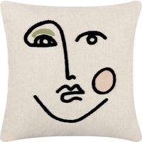Furn Cleo Linear Woven Filled Cushion 45cm x 45cm Pink Green