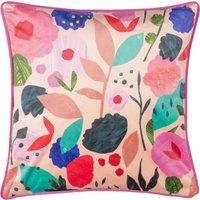 Kate Merritt Flower Girl Collage Illustrated Filled Cushion 43cm x 43cm Multi
