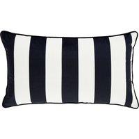 Style Sisters Velvet Stripe Boudoir Filled Cushion 30cm x 80cm Black White