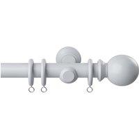 28mm Woodland Ball Wooden Curtain Pole White