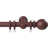 28mm Woodland Ball Wooden Curtain Pole Dark Oak