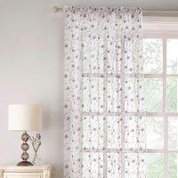 Belle Slot Top Ready Made Single Voile Curtain Grey