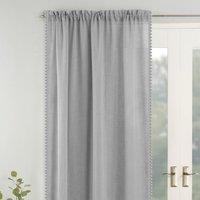 Tahiti Slot Top Ready Made Single Voile Curtain Grey