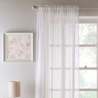 Eden Panel Slot Top Ready Made Single Voile Curtain White