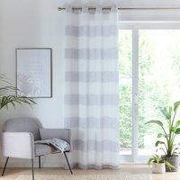 Santorini Slot Top Ready Made Single Voile Curtain Grey