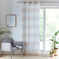 Santorini Slot Top Ready Made Single Voile Curtain Natural