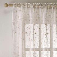 Belle Slot Top Ready Made Single Voile Curtain Cream