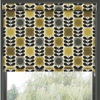 Orla Kiely Spot Flower Stem Made to Measure Blackout Roller Blind Yellow Grey