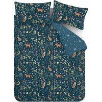 Catherine Lansfield Enchanted Twilight Animals Duvet Cover Bedding Set Navy Blue