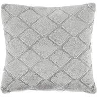 Catherine Lansfield Cosy Diamond Faux Fur Filled Cushion 43cm x 43cm Silver Grey