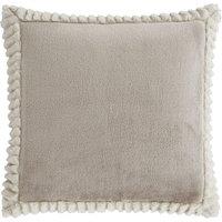 Catherine Lansfield Velvet Faux Fur Filled Cushion 55cm x 55cm Natural