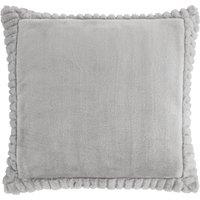 Catherine Lansfield Velvet Faux Fur Filled Cushion 55cm x 55cm Silver Grey
