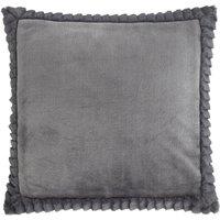 Catherine Lansfield Velvet Faux Fur Filled Cushion 55cm x 55cm Charcoal