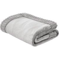 Catherine Lansfield Velvet And Faux Fur 150cmx200cm Throw Silver Grey