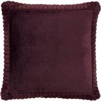 Catherine Lansfield Velvet Faux Fur Filled Cushion 55cm x 55cm Plum