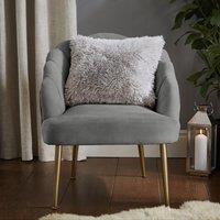 Catherine Lansfield Cuddly Faux Fur Filled Cushion 45cm x 45cm Silver Grey
