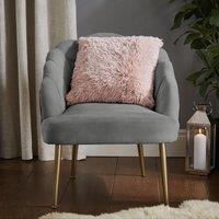 Catherine Lansfield Cuddly Faux Fur Filled Cushion 45cm x 45cm Blush Pink