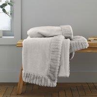 Catherine Lansfield Cuddly Faux Fur 245cmx280cm Throw Silver Grey