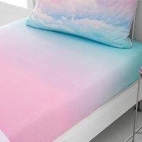 Catherine Lansfield Ombre Rainbow Clouds Bed Linen Fitted Sheet Pastel