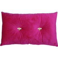 Paoletti Bumble Bee Velvet Filled Cushion 30cm x 50cm Fuchsia