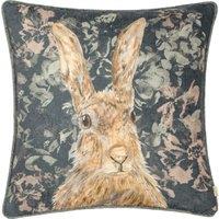 Evans Lichfield Avebury Hare Piped Filled Cushion 43cm x 43cm Navy