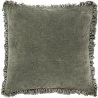 Yard Bertie Cotton Velvet Filled Cushion 45cm x 45cm Moss