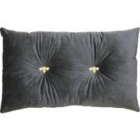 Paoletti Bumble Bee Velvet Filled Cushion 30cm x 50cm Charcoal