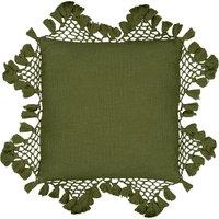 Yard Anko Macrame Tassel Filled Cushion 45cm x 45cm Khaki