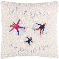 Furn Christmas Together Angels Boucle Filled Cushion 43cm x 43cm Snow