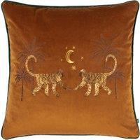 Wylder Tropics Dusk Monkey Embroidered Filled Cushion 50cm x 50cm Rust