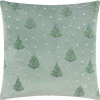 Furn Evergreen Classic Tree Embroidered Filled Cushion 43cm x 43cm Green