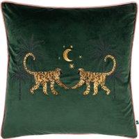 Wylder Tropics Dusk Monkey Embroidered Filled Cushion 50cm x 50cm Emerald