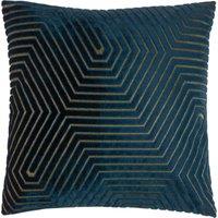 Paoletti Evoke Cut Velvet Filled Cushion 45cm x 45cm Navy