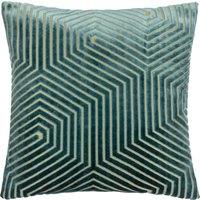 Paoletti Evoke Cut Velvet Filled Cushion 45cm x 45cm Teal