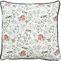 Festive Robin Repeat Piped Filled Cushion 43cm x 43cm Bottle
