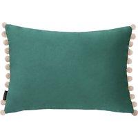 Paoletti Fiesta Velvet Filled Cushion 35cm x 50cm Duck Egg Natural