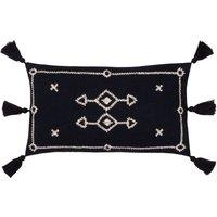 Yard Folis Embroidered Filled Cushion 30cm x 50cm Black