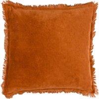 Yard Jaye Velvet Fringed Filled Cushion 45cm x 45cm Rust