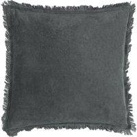 Yard Jaye Velvet Fringed Filled Cushion 45cm x 45cm Slate